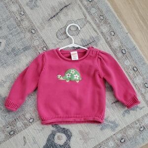 Gymboree Baby Girl Pink Turtle Sweater Sz12-18m